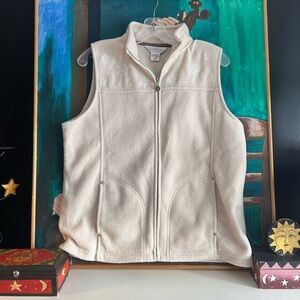 Northern Reflections Off-White Fleece Snowflake Vest Small